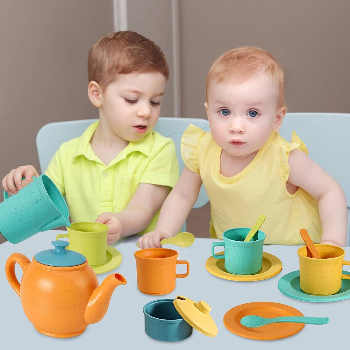 Frozen Tea Set for Children, Tea Set with Dessert, Toys, Carry Bag, Ice Queen Toy, Pewter Teapot, Party Set, Children's Tableware, Play Kitchen, Role Play, Gift for Girls 3-7 Years