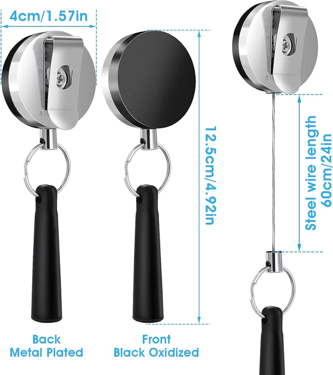 ASTER Set van 2 zware intrekbare pennenhouder, ideale grip voor markers en timmermanspotloden, elastische siliconen potloodhouder voor timmerlieden, obers, handwerkmaker
