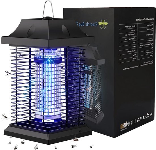 PALONE Insectenverdelger, elektrische zonne-uv met intelligente sensor, 4500 V USB C oplaadbaar, elektrische muggenlamp, led met 7 W/5 V & 3,5 m zonnepaneel en 1 m type C oplaadkabel voor binnen en