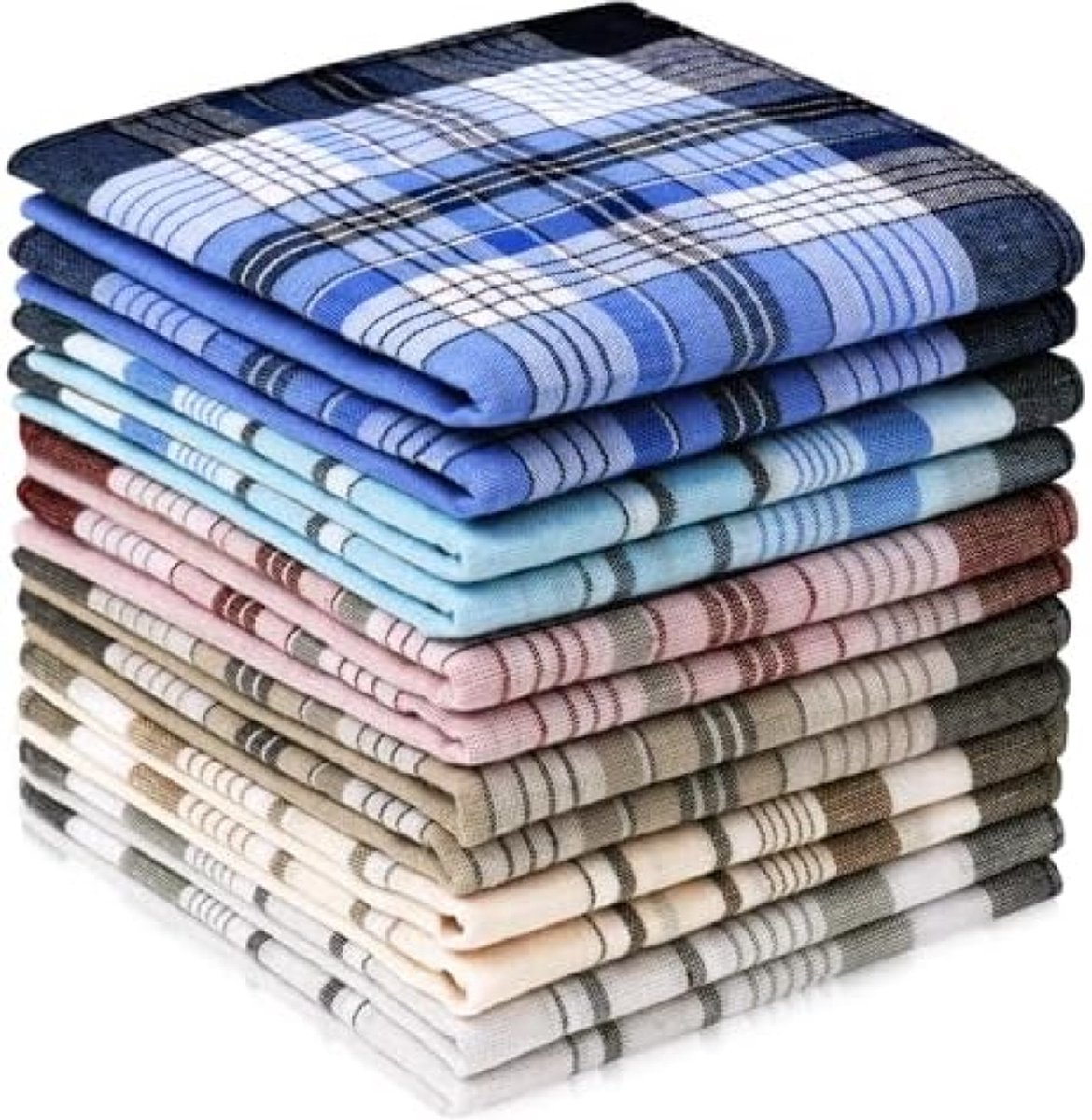 Katoenen Herenzakdoeken, 12-Pack Heren Premium Zakdoeken Diverse Pochetzakdoeken Voor Mannen En Vrouwen