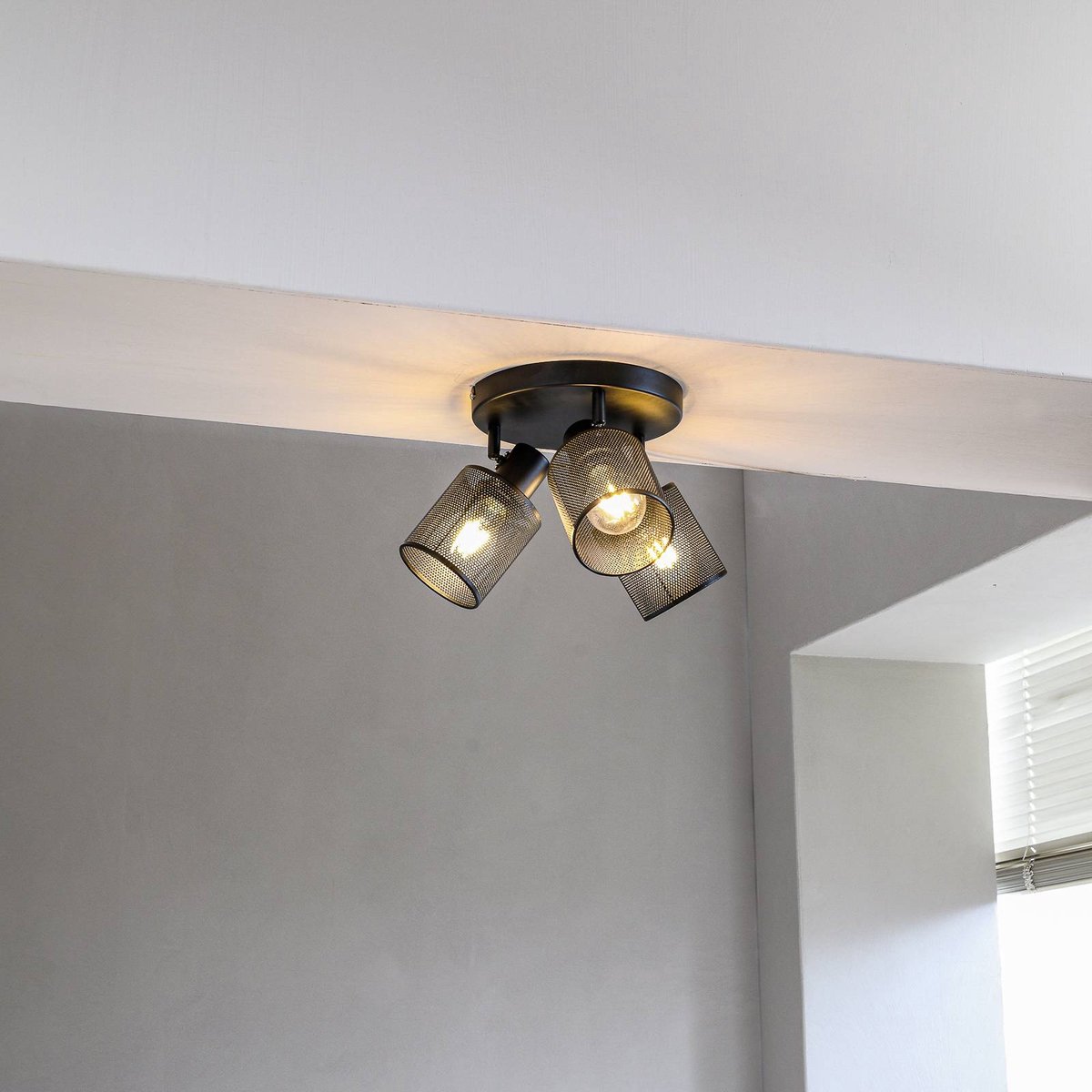 Lindby buitenspot 3lichts ijzer H: 19.6 cm E27 zwart