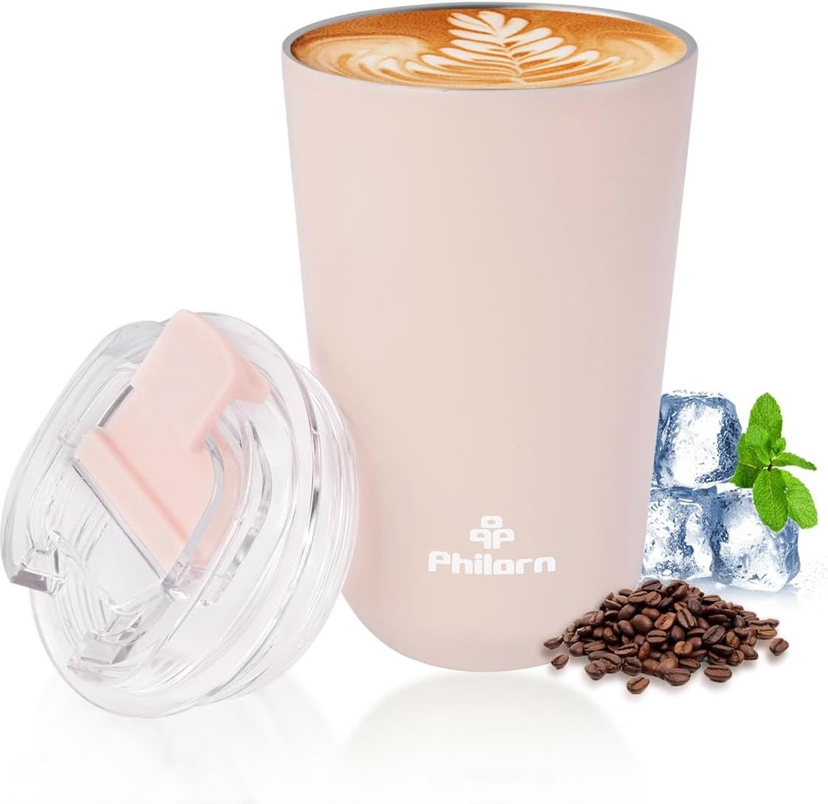 Kleurrijke Thermosbeker voor Koffie on the Go Roze met Lekvrije Deksel