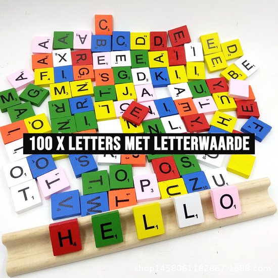 Houten Letterkralen - 14 mm - Rond - Hele Alfabet - Set 26 stuks A-Z - Jootjes Haakcadeautjes