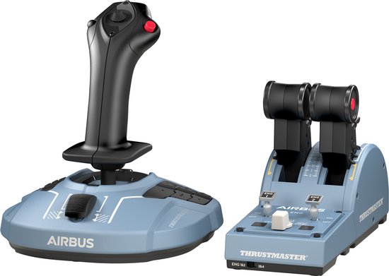 Foto: Thrustmaster tca officer pack airbus edition flight control systeem joytick en throttle quadrant voor pc