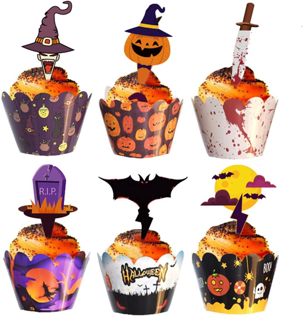 Equivera Halloween Decoratie - Halloween Versiering - Horror Versiering - voor Binnen en Buiten - Spin, Heks, Skelet, Pompoen en Spoken - 2024