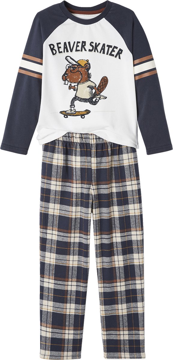 Vertbaudet Flanellen beverpyjama jongens met broek