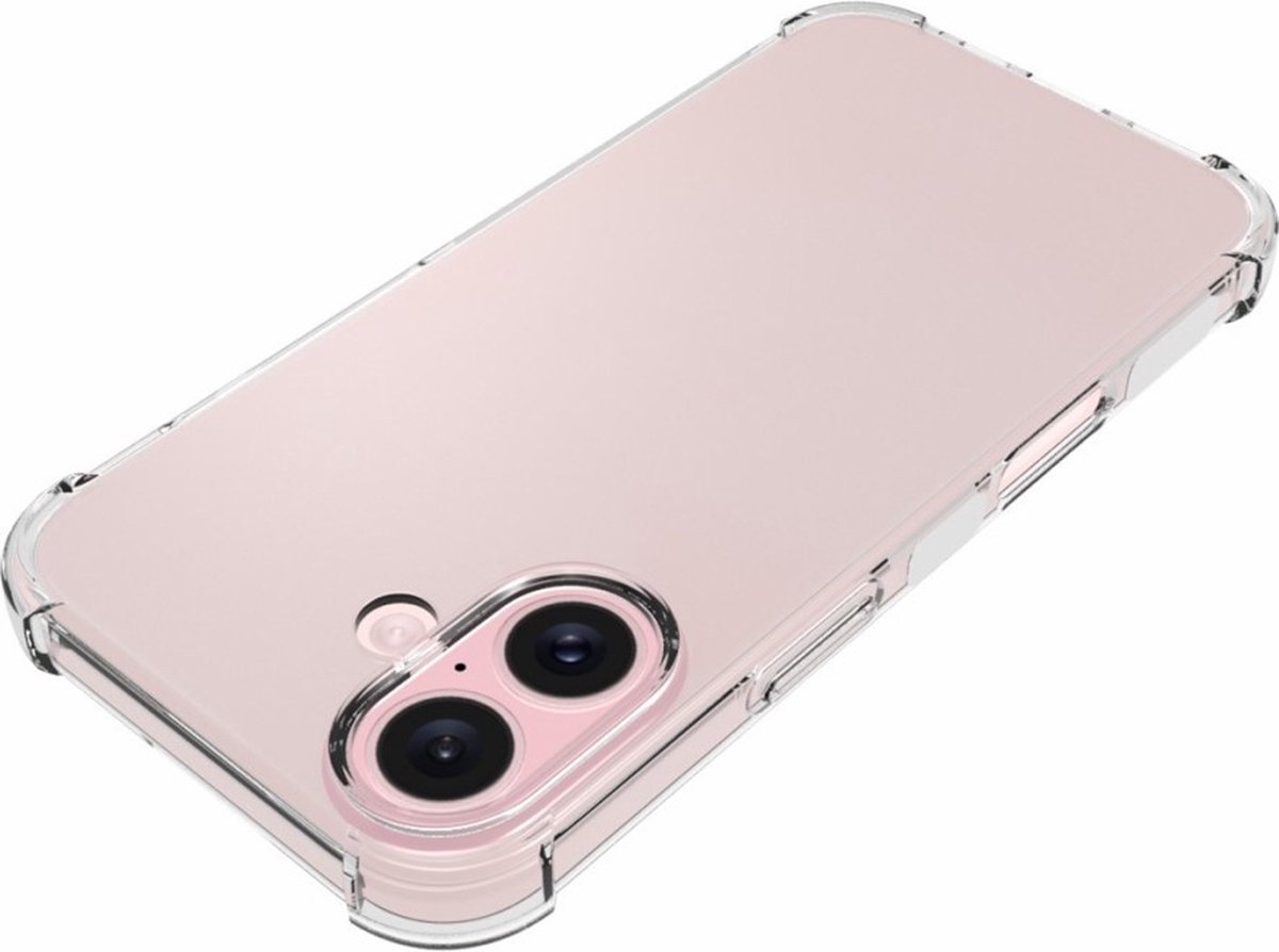 iPhone 16 hoesje transparant TPU schokbestendig met AirBag corners beschermhoes cover case - Afbeelding 2