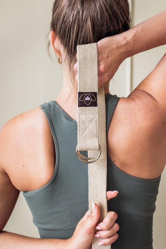 Yoga riem / strap extra lang sand - Lotus van Merkloos — afbeelding 2