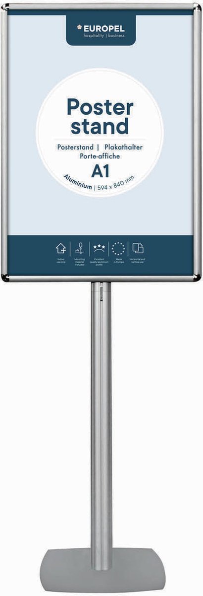 Posterstand Europel - Aluminium - Met kliklijst - A1 - 59,4 x 84 cm