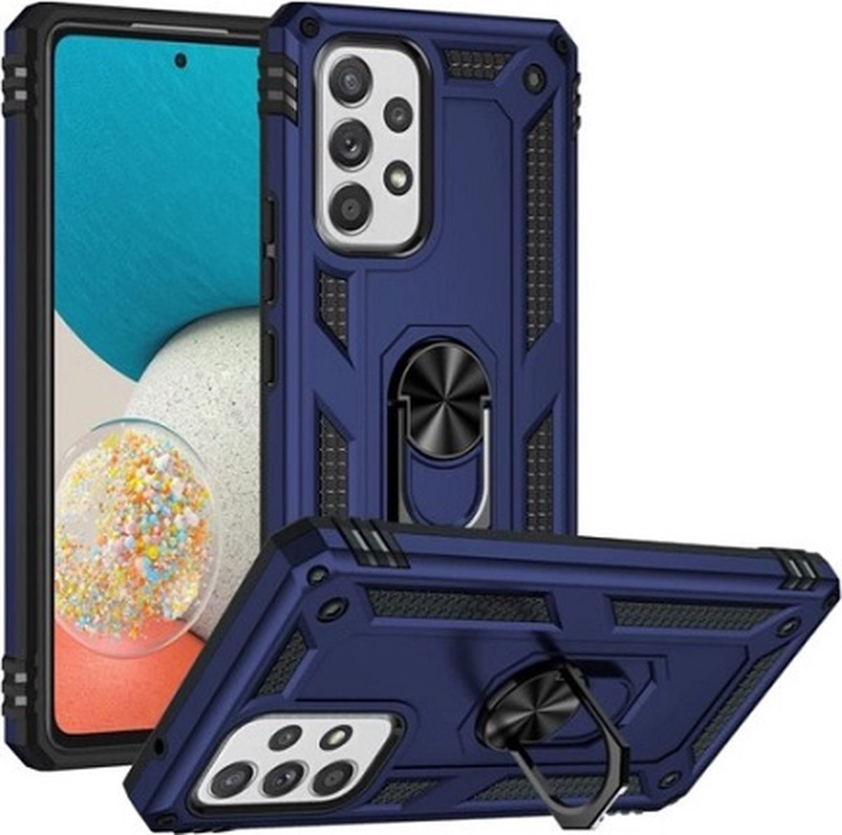 Samsung A33 Hybrid Armor Anti Shock Hoesje Blauw