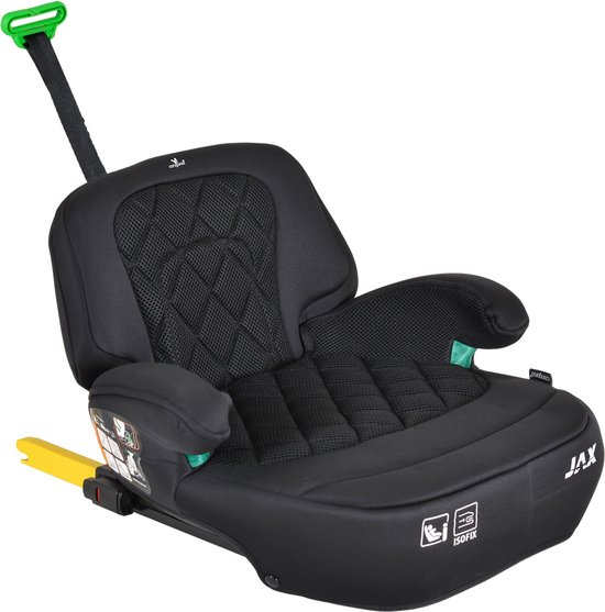 Cangaroo Autozitje Stoelverhoger - Auto Zitverhoger - Jax Black Isofix 125-150 cm i-Size Booster