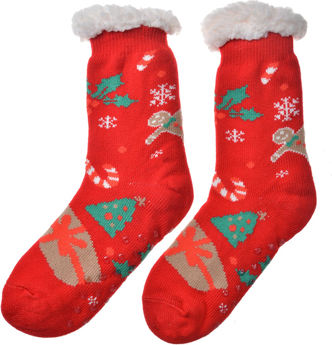 Clayre & Eef Kerstsokken one size Rood Synthetisch Kerstbomen