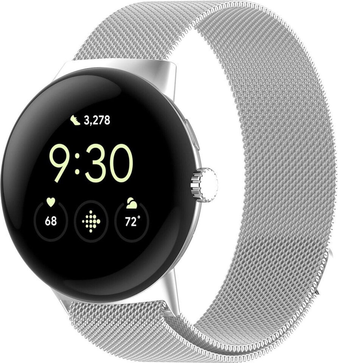 Strap-it Milanees smartwatch bandje - geschikt voor Google Pixel Watch 3 - 45mm (zilver)