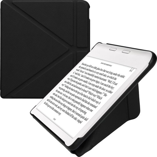 kwmobile e-reader hoesje geschikt voor Kobo Libra Colour hoes - Ereader flip case met standaard - E reader cover van kunstleer - In zwart van kwmobile — afbeelding 3