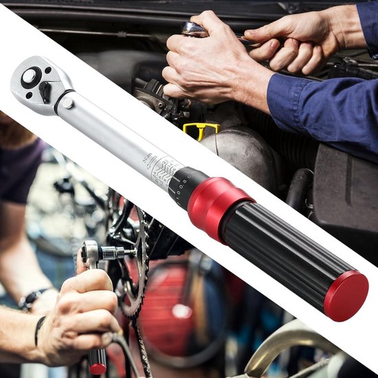 Clé Dynamométrique FOURROBBER 3/8 Pouce 10-60 Nm - Précision ±3% - 72 Dents - Pour Vélo, Moto Et Auto