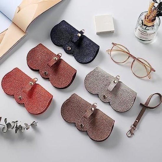 Leren Zonnebril Tas - Fashion Slim Pouch Brillen Tas PU Leer | PU lederen brillenhouder zonnebril zachte hoes, stofdichte bril opslag beschermende lederen tas