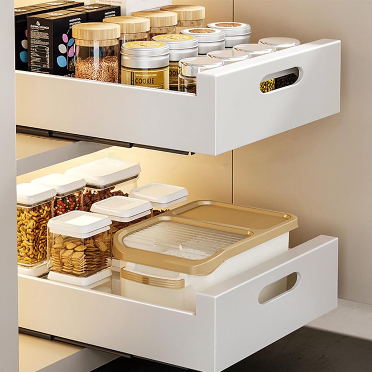 Goodivery ® Uitschuifbare Lade Organisator Set van 2 voor Keukenkasten Zonder Boren of Spijkeren
