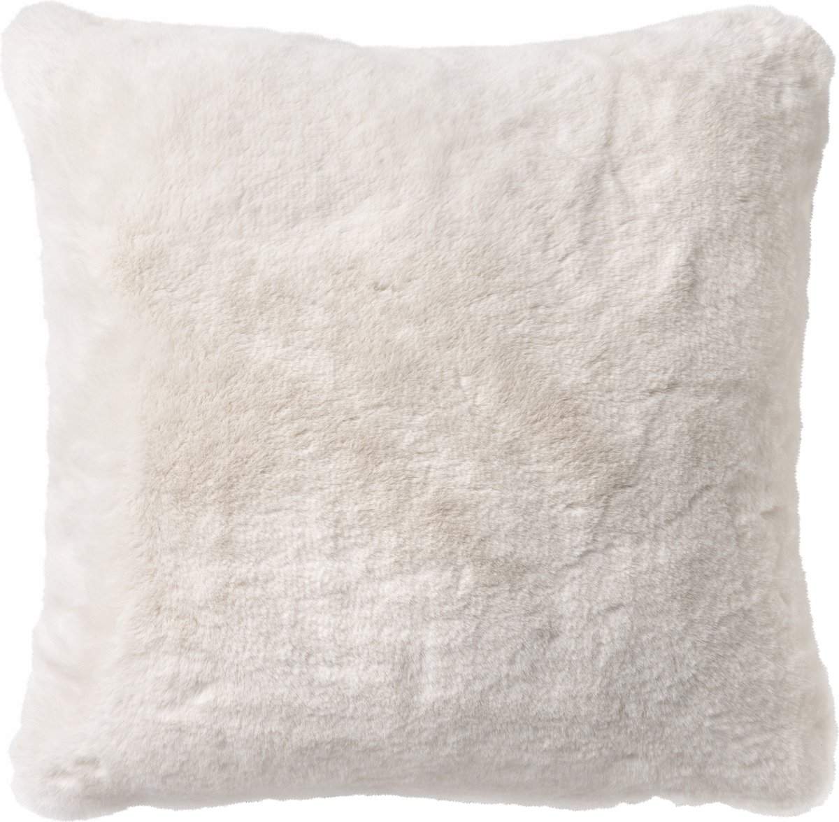 Dutch Decor ZOYA - kussenhoes 45x45 cm - bontlook - Snow White - wit - met rits - zonder binnenkussen Gebroken wit