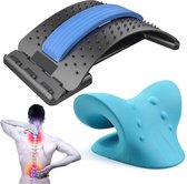 Bol.com Nekstretcher & Backstretcher – 2 in 1 - massagekussen – rugstretcher – nekmassage apparaat – shiatsu massagekussen – kus... aanbieding