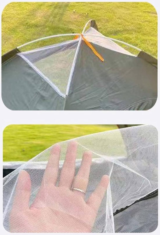 2-3 Personen Campingtent Snel Openende Regendicht Donkergroen en Oranje van Yello — afbeelding 2