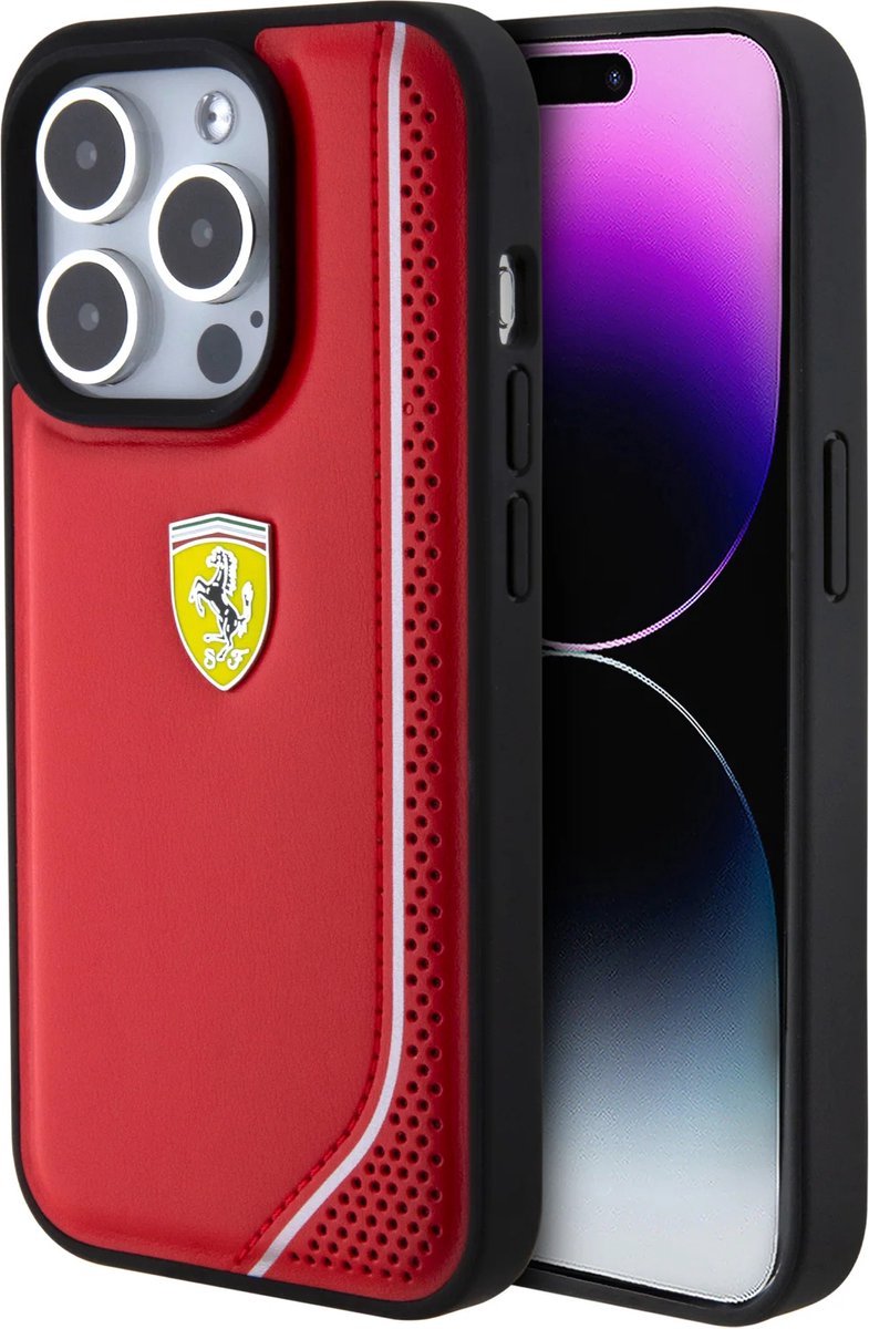 Ferrari iPhone 15 Pro Hardcase Backcover Reflective - Rood