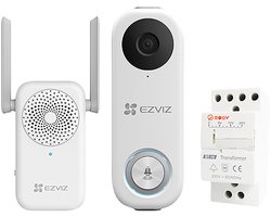 Ezviz DB1C Kit - Wifi-videodeurbelkit - met Chime & Transformer - Wit