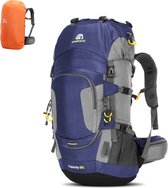 Bol.com WoYoW®-Backpack-Hiking - Blauw- Ultieme wandelrugzak 60L - Waterbestendig - Ruim hoofdcompartiment - Verstelbare schoude... aanbieding