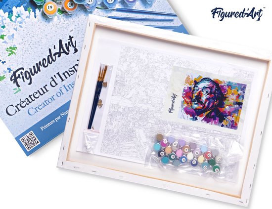 Figured' Art Peinture par numéros Adultes avec cadre - Cerf dans le pré - Kit de