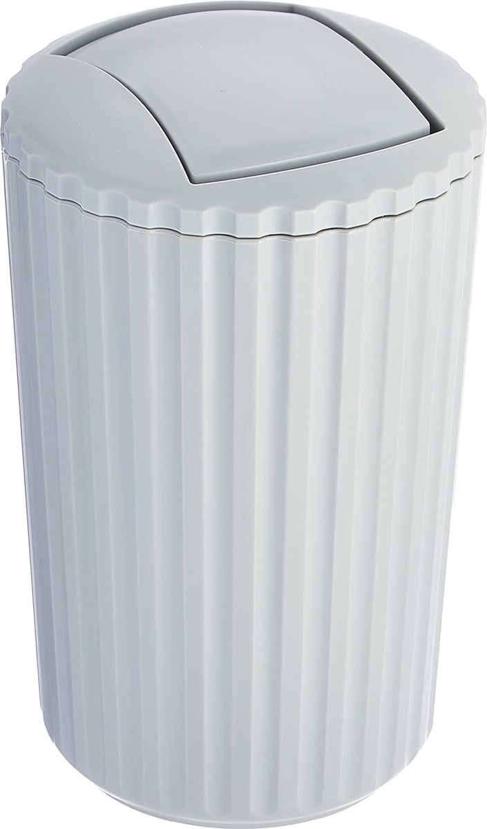 Goedkoopste Emmer met klapdeksel grijs - cosmetica-emmer inhoud 3 l polypropyleen 15 x 25 x 15 cm grijs