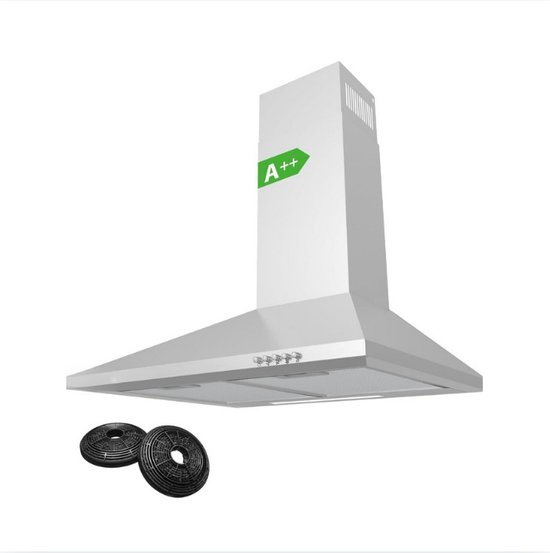 Afzuigkap 60 cm - Dampkap Energiezuinig met LED Verlichting - Afzuigkap 60 cm Sterke Zuigkracht - Zwarte Dampkap met 2 Ventilatiemodi