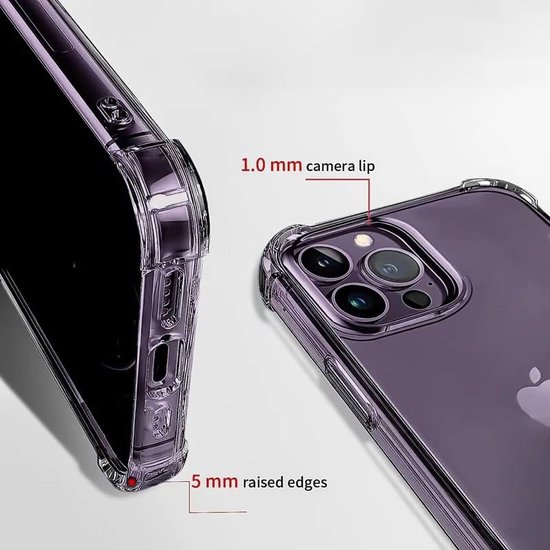 Coque antichoc KKG - Coque arrière Crystal Convient pour : Apple iPhone 12 Pro| Bumper arrière en PC et TPU avec 1x protecteur d'écran