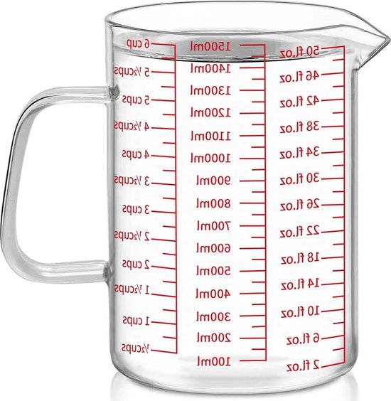 Hittebestendige Glazen Maatbeker Melkkannetje 500 Ml - Vetscheiding Kan Voor Eieren Melk Room En Saus