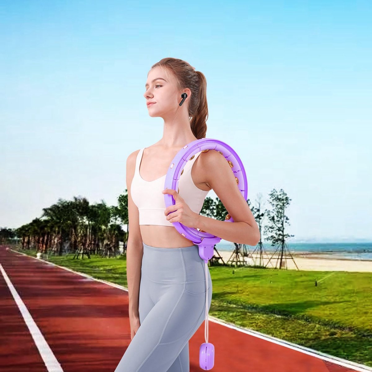 Intelligente Verstelbare Gewichtsverliesband voor Volwassenen - Geplateerd Ontwerp - Afslankhulp - Core Training - Fitness Accessoire met Instelbare Weerstand