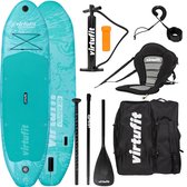 VirtuFit Supboard Cruiser 305 - Blauw - Stand Up Paddle Board - Supboard Opblaasbaar - Voor beginners en gevorderden - Met kajak zitje, accessoires en draagtas - Anti-slip oppervlak - Verstelbare peddel - Max. 180 kg