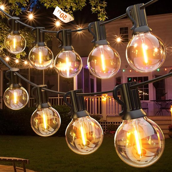 Sfeerverlichting Buiten Lichtslingers 15 Meters Warm Wit Waterdicht Led sfeerverlichting-buiten-lichtslingers-15-meters-warm-wit-waterdicht-led