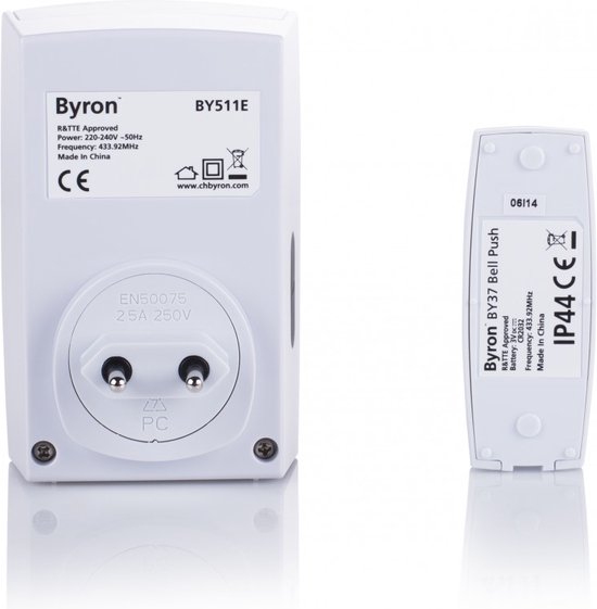 Byron BY511E Draadloze plug-in deurbel set - 125 m bereik - 8 melodieën — afbeelding 2