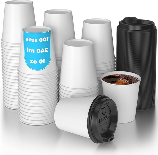 Plastic deksels voor papieren bekers 70 mm, 100 st. - Coffee Friend