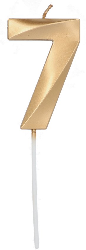 Folat - Bougie numéro 7 glamour or métallisé 7 cm
