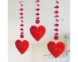 Hangdecoratie Harten - 3 stuks
