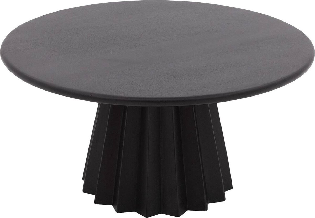 Goossens Felicia Salontafel - Hout - 80 x 40 x 80 cm - Rond - zwart