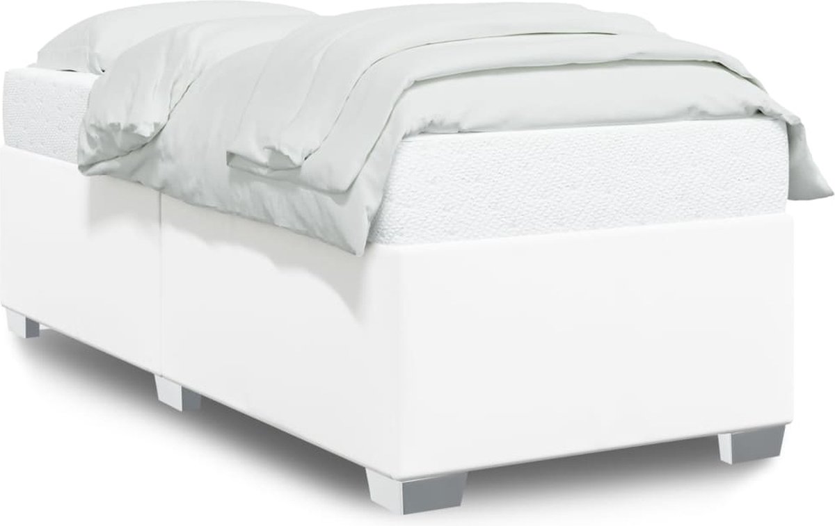vidaXL - Bedframe - kunstleer - wit - 100x200 - cm