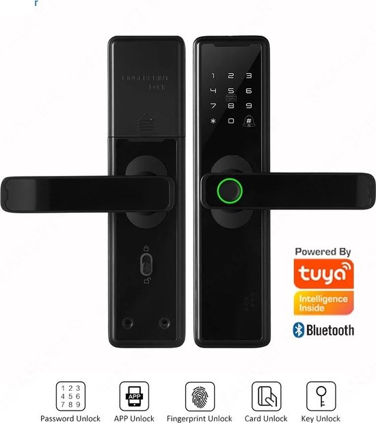 Smart Fingerprint deurslot, touch-toetsenbord, wachtwoord, huisbeveiliging, anti-diefstal, deurslot, vingerafdruk, wachtwoord, mechanische sleutel, IC- kaart, tijdelijke applet voor Unlock