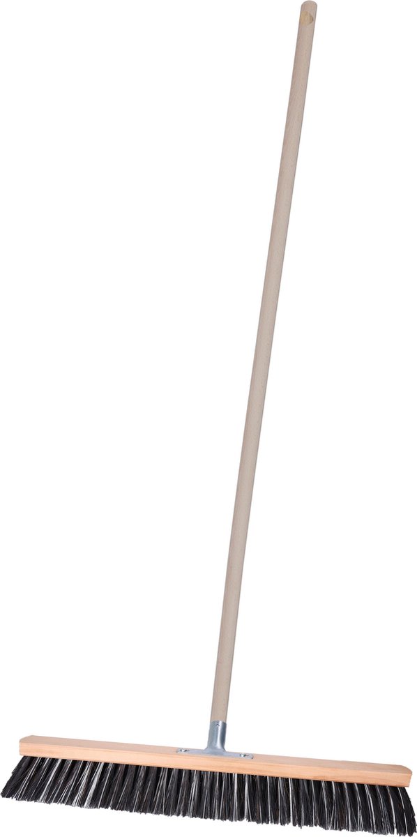 Goedkoopste Brumag Straatbezem Terrasmaster voor buiten terras tegels en klinkers - Harde bezemkop 60 cm breed - Houten steel van 140 cm
