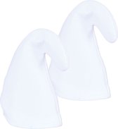 Chapeau de carnaval Gnome/nain - 2x - chapeau pointu - blanc - adultes - thème conte de fées