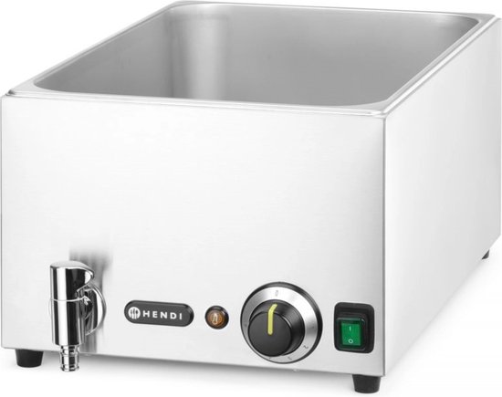 HENDI Energiezuinige bain-marie met afvoerkraan – GN 1/1 – roestvast staal – 230V/1000W – 576x334x x(H)241mm — afbeelding 2