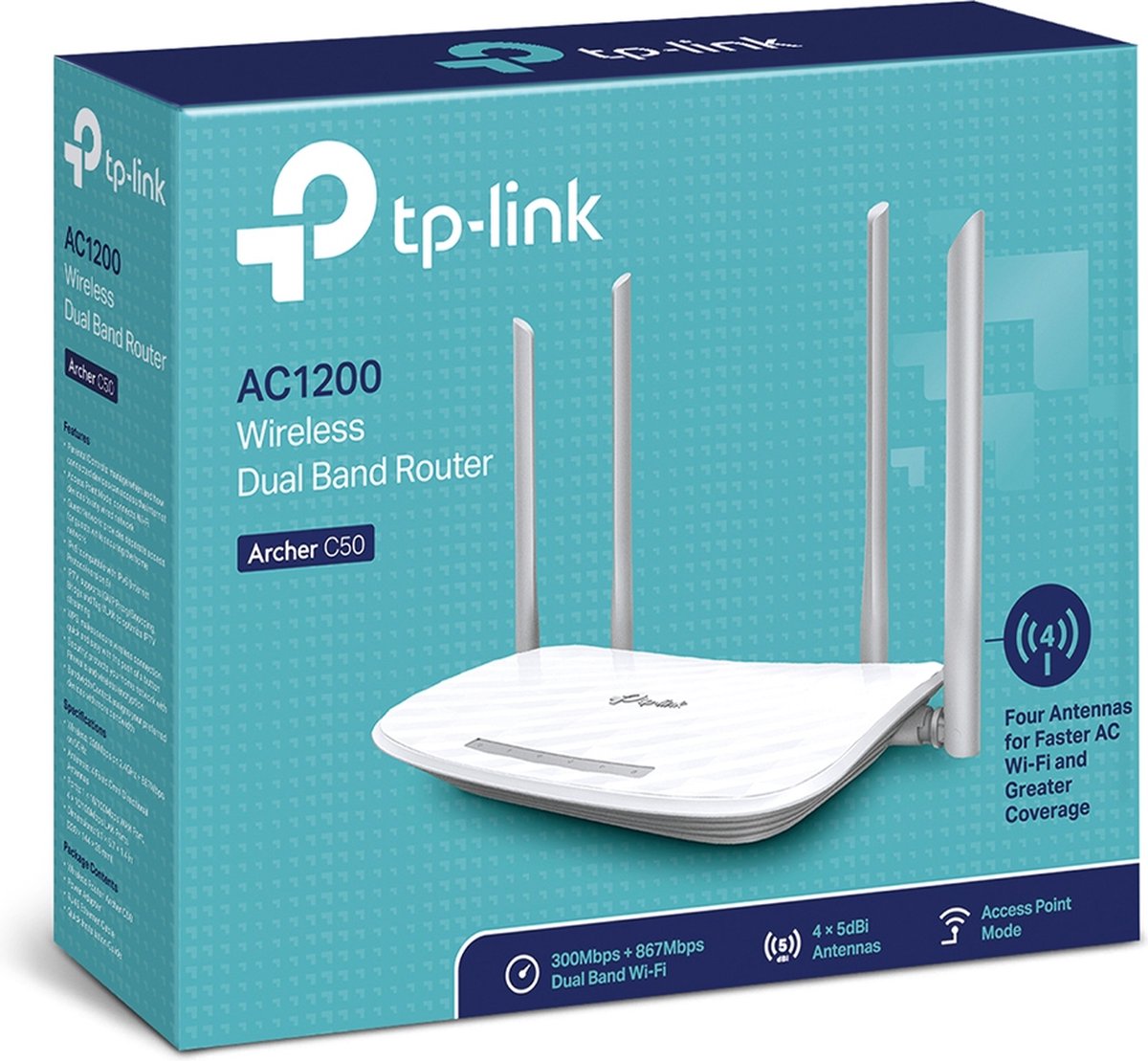 TP-Link Archer C50 - Router - 1200 Mbps - Fast Ethernet - WiFi 5 – foto 7