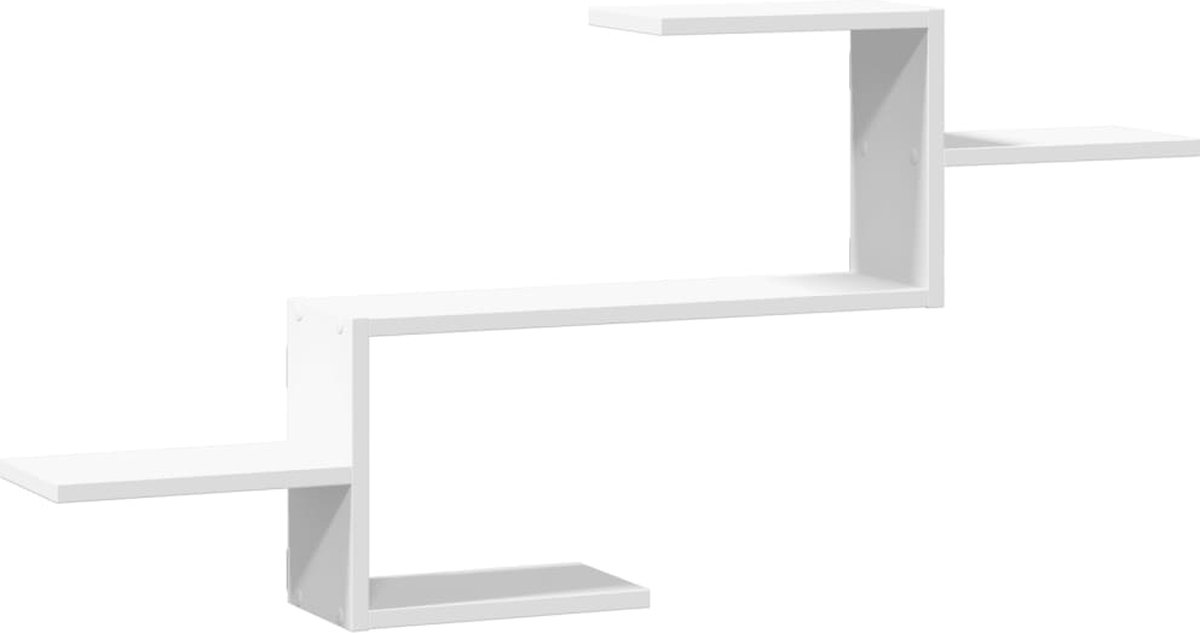vidaXL Wandschap - 104x15x49 - cm - bewerkt - hout - wit