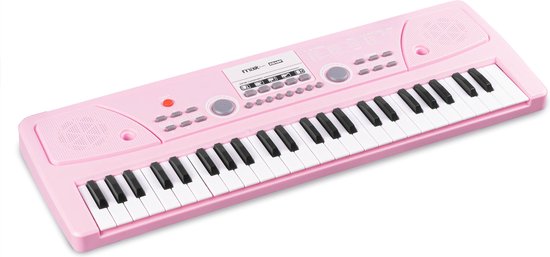 Foto: Speelgoed piano kinderen max kd49p kinder piano met 49 toetsen ingebouwde ritmes en microfoon roze