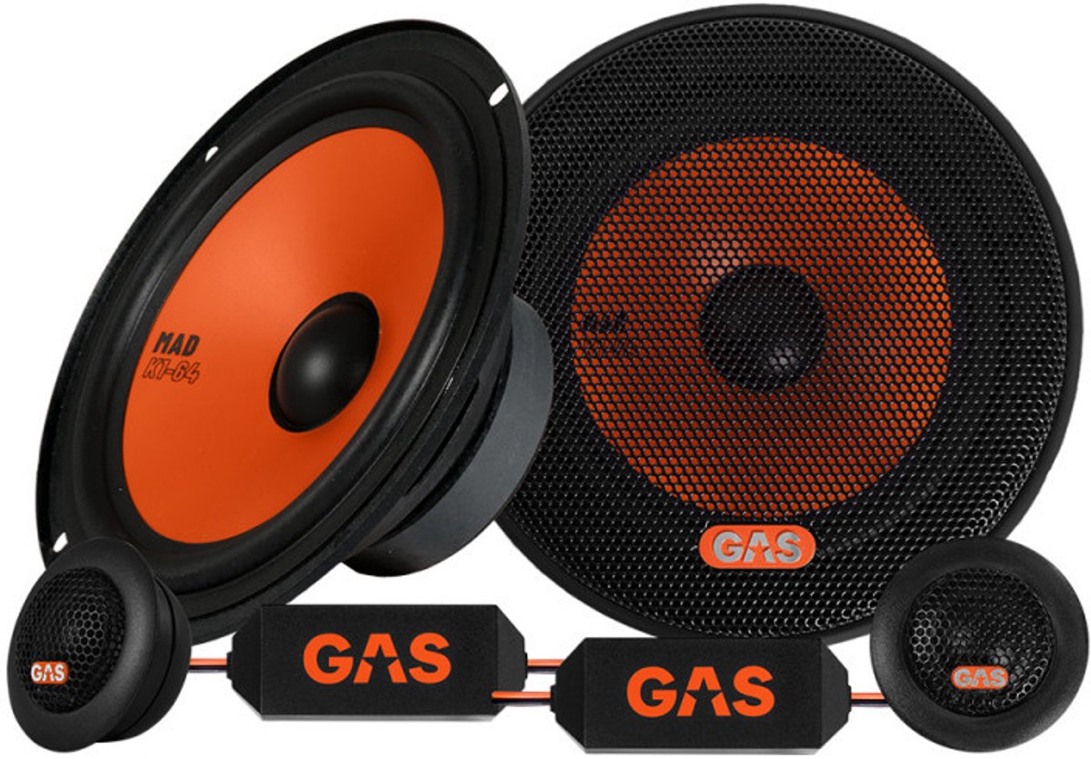 Gas Audio Power Gas Mad Level 1 Component Kit 6.5 voor Auto Geluidssystemen en Hoogwaardige Geluidskwaliteit