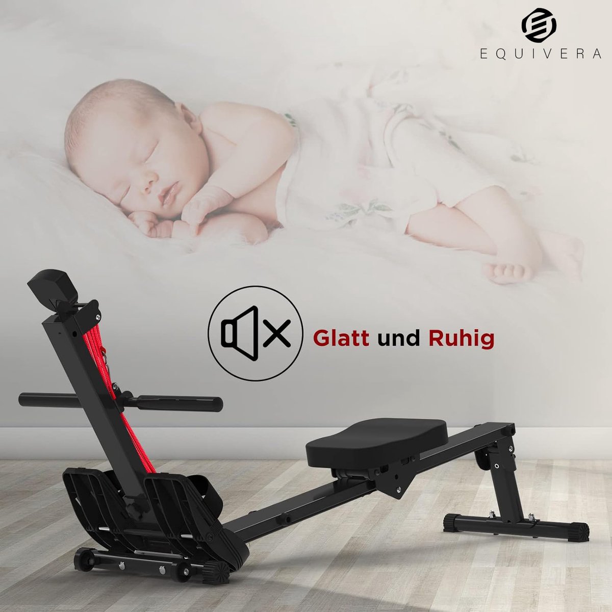 Afbeelding 2 van Equivera Roeimachine - Roei Apparaat - Roeimachine voor Thuis - Roeien - Fitness Machine